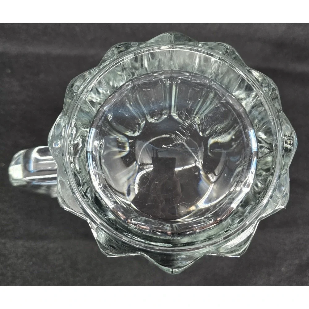 Vintage Italy Fluted Crystal Glass‎ Pitcher Heavy Juice Beverage Water Lipped 9